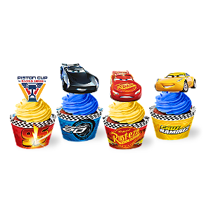 Forminha Wrap para Cupcake Festa Carros - 12 unidades - Regina - Rizzo Festas