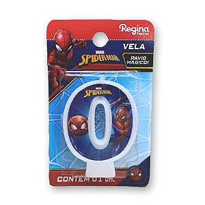 Vela Festa Spider Man Número 0 - 01 unidade - Disney Original - Rizzo