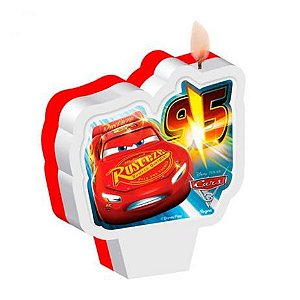 Vela Festa Mundo Carros - 8,5cm x  7,5cm - 01 unidade - Disney Original - Rizzo