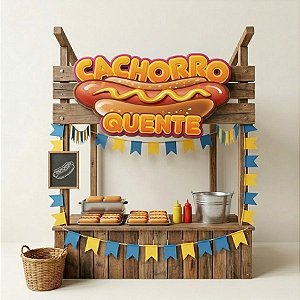 Placa De Sinalização em Papel para Festa Junina - Cachorro Quente - 50cm - 1 unidade - Festa Maluca - Rizzo