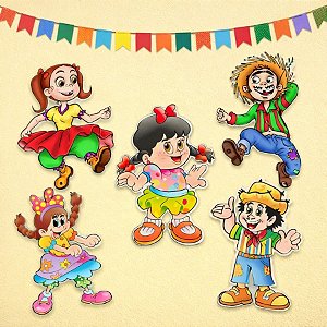 Enfeite Decorativo de Festa Junina - Bonecos Caipiras Sortidos - 26cm - 6 unidades - Festa Maluca - Rizzo