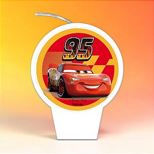 Vela Plana Adesivada - Carros - 8x6cm - Disney Original - 1 unidade - FestColor - Rizzo