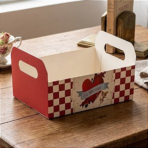 Caixote de Papel Cartão - História de Amor - M 22x15x8cm - 1 unidade - Cromus - Rizzo