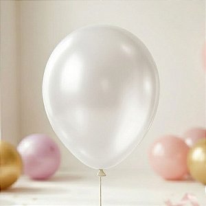 Balão de Festa Latéx Liso - Branco Pérola - 1 unidade - São Roque - Rizzo