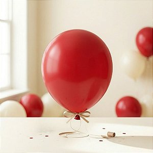 Balão de Festa Latéx Liso - Vermelho Cereja - 1 unidade - São Roque - Rizzo