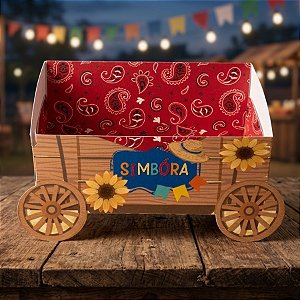 Cachepot Carroça Festa Junina - Passeio na Roça - 5x9x13cm - 8 unidades - Cromus - Rizzo