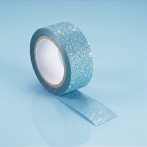 Fita Adesiva Glitter - Azul Claro - 1 unidade - Rizzo