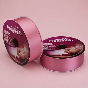 Fita de Cetim 38mm x 50m - Rosa Escuro - CF009 Cor 240 - Rolo 50m - 1 unidade - Progresso - Rizzo