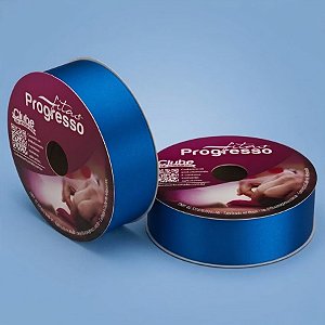Fita de Cetim 38mm x 50m - Azul Royal - CF009 Cor 214 - Rolo 50m - 1 unidade - Progresso - Rizzo