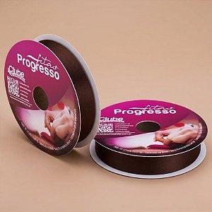 Fita de Cetim 22mm x 50m - Marrom Café - CF005 Cor 340 - Rolo 50m - 1 unidade - Progresso - Rizzo