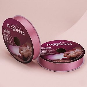 Fita de Cetim 22mm x 50m - Rosa Escuro - CF005 Cor 240 - Rolo 50m - 1 unidade - Progresso - Rizzo
