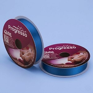 Fita de Cetim 22mm x 50m - Azul Royal - CF005 Cor 214 - Rolo 50m - 1 unidade - Progresso - Rizzo
