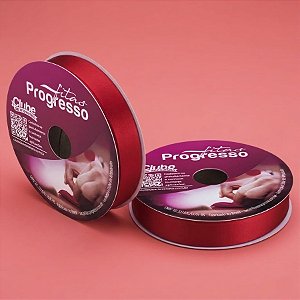 Fita de Cetim 22mm x 50m - Vermelho - CF005 Cor 209 - Rolo 50m - 1 unidade - Progresso - Rizzo
