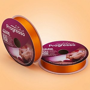 Fita de Cetim 22mm x 50m - Laranja - CF005 Cor 066 - Rolo 50m - 1 unidade - Progresso - Rizzo