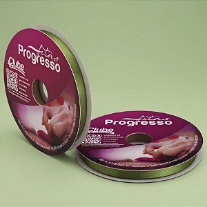 Fita de Cetim 10mm x 50m - Verde Militar - CF002 Cor 249 - Rolo 50m - 1 unidade - Progresso - Rizzo