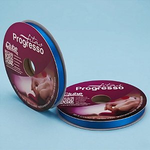 Fita de Cetim 10mm x 50m - Azul Royal - CF002 Cor 214 - Rolo 50m - 1 unidade - Progresso - Rizzo
