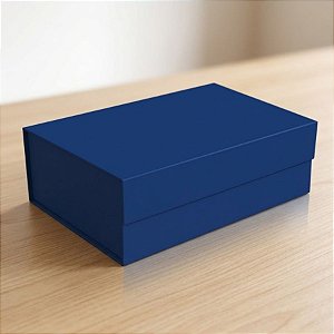 Caixa de Papel Rígido Retangular com Imã - Azul Escuro - P 24,5x17,5x8cm - 1 unidade - Cromus - Rizzo