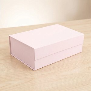 Caixa de Papel Rígido Retangular com Imã - Rosa Bebê - P 24,5x17,5x8cm - 1 unidade - Cromus - Rizzo