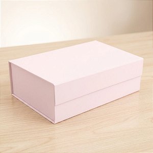 Caixa de Papel Rígido Retangular com Imã - Rosa Bebê - M 29x21x9cm - 1 unidade - Cromus - Rizzo