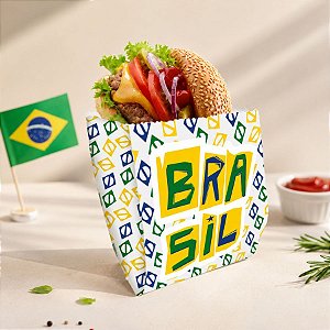 Saco de Papel Para Hambúrguer - Copa 2026 Brasil - 14cm - 100 unidades - Festcolor - Rizzo