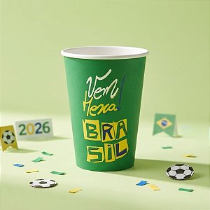 Copo de Papel - Copa 2026 Vem Hexa - 300mL - 8 unidades - Festcolor - Rizzo