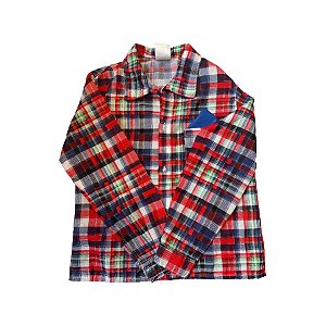 Camisa Xadrez com Lenço para Festa Junina  - Tamanho 6 - 1 unidade - Rizzo