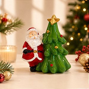 Enfeite Decorativo de Natal em Resina - Papai Noel - Esquerdo - 8cm  - 1 unidade - Rizzo