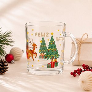 Caneca de Vidro de Natal - Feliz Natal - 330mL - 1 unidade - Rizzo