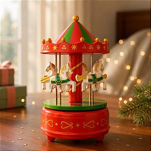 Cenário De Natal - Carrossel com Som e Movimento - Verde - 17x11cm - 1 unidade - Rizzo