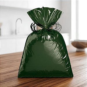 Saco para Presente Metalizado - Dark Green - 30x44cm - 50 unidades - Cromus
