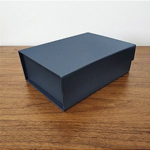 Caixa de Papel Rígido Retangular com Imã - Oxford Azul Marinho - M 29x21x9cm - 1 unidade - Cromus - Rizzo