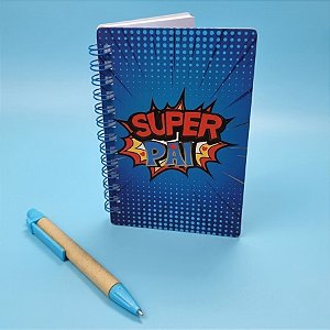 Bloco de Anotações com Caneta - 50 Folhas - Super Pai - 8,5x12,5cm - 1 unidade - Rizzo