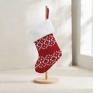 Enfeite Para Pendurar de Natal - Bota Do Papai Noel Vermelho e Branco - 13x18cm - 1 unidade - Cromus - Rizzo