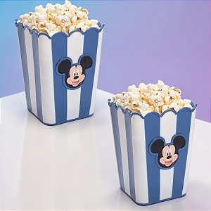 Balde de Pipoca - Mickey Azul e Branco - 1,46l - Disney Original  - 2 unidades - Plasútil - Rizzo