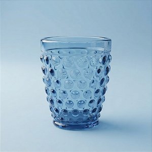 Copo de Vidro com Bolhas - Azul - 290ml - 1 unidade - Cromus - Rizzo