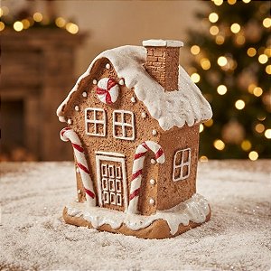 Enfeite De Natal em Resina - Casa Ginger - 14,5x8,5x10cm - 1 unidade - Cromus - Rizzo
