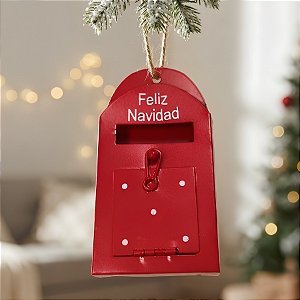 Enfeite para Pendurar de Natal - Mini Caixa de Correio - Vermelha - 10x5x3cm - 1 unidade - Cromus - Rizzo