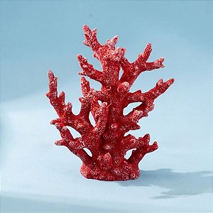 Enfeite Decorativo de Resina - Coral - Vermelho - 23x18cm - 1 unidade - Rizzo