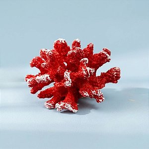 Enfeite Decorativo de Resina - Coral - Vermelho - 13x8cm - 1 unidade - Rizzo