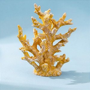 Enfeite Decorativo de Resina - Coral - Amarelo - 23x18cm - 1 unidade - Rizzo