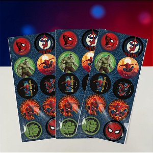 Adesivo Redondo - Homem Aranha - Um Novo Dia - 4x4cm - Disney Original - 30 unidades - Regina - Rizzo