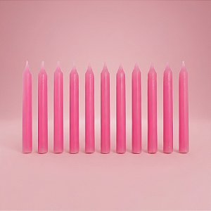 Vela Palito Rosa - 6cm - 10 unidades - Regina - Rizzo