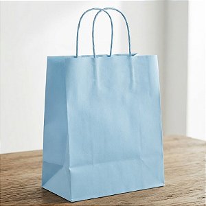 Sacola de Papel G 32x26,5x13cm - Azul Bebê - 10 unidades - Cromus - Rizzo