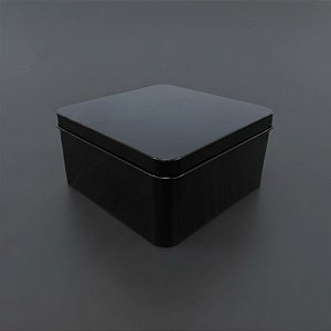 Lata de Metal Quadrada - Preto - 11,5x11,5x5,5cm - 1 unidade - Rizzo