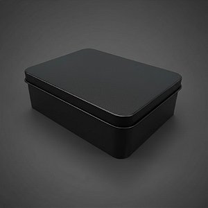 Lata de Metal Retangular - Preto - 12x9x4cm  - 1 unidade - Rizzo