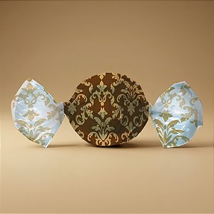 Papel Trufa 14,5x15,5cm - Arabesco Ouro e Marrom - 100 unidades - Cromus - Rizzo