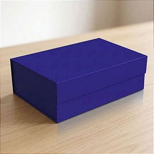 Caixa de Papel Rígido Retangular com Imã - Azul Escuro - P 24,5x17,5x8cm - 10 unidades - Cromus - Rizzo