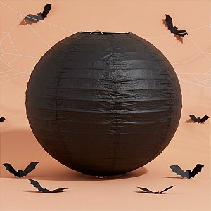 Lanterna Decorativa de Papel - Preto - 14" - 35cm  - 1 unidade - Rizzo