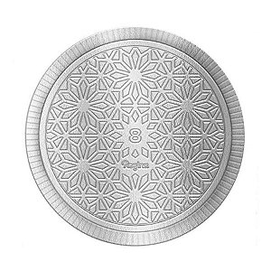 Prato Laminado N°8 - Prata - 38cm - 1 unidade - Regina Festas - Rizzo