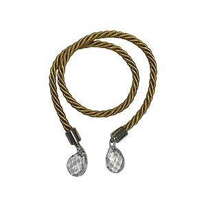 Cordão Decorativo Com Pingente Gota - Mel Com Prata - 33,5cm - 1 unidade - Rizzo